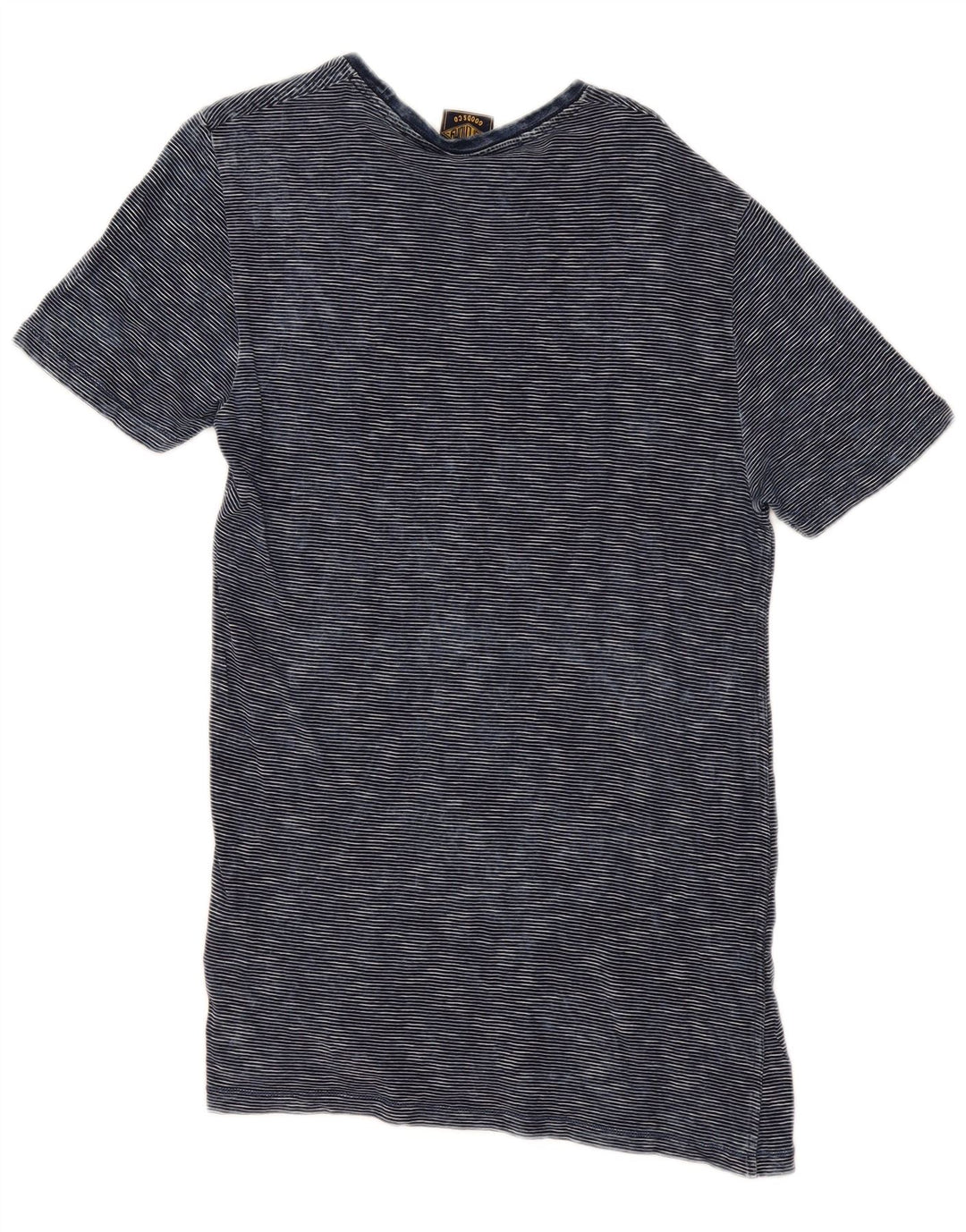 Superdry Mens T-Shirt Top Medium Navy Blue Pinstripe Cotton