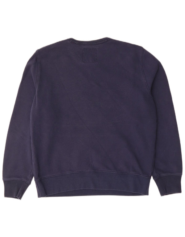 Hollister Mens Graphic Sweatshirt Jumper Medium Navy Blue Colourblock