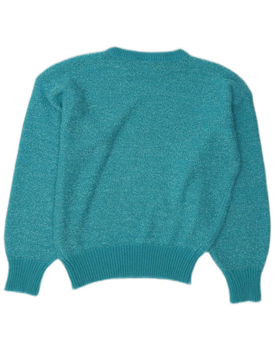 C&A Womens Crew Neck Jumper Sweater UK 14 Medium Blue Acrylic