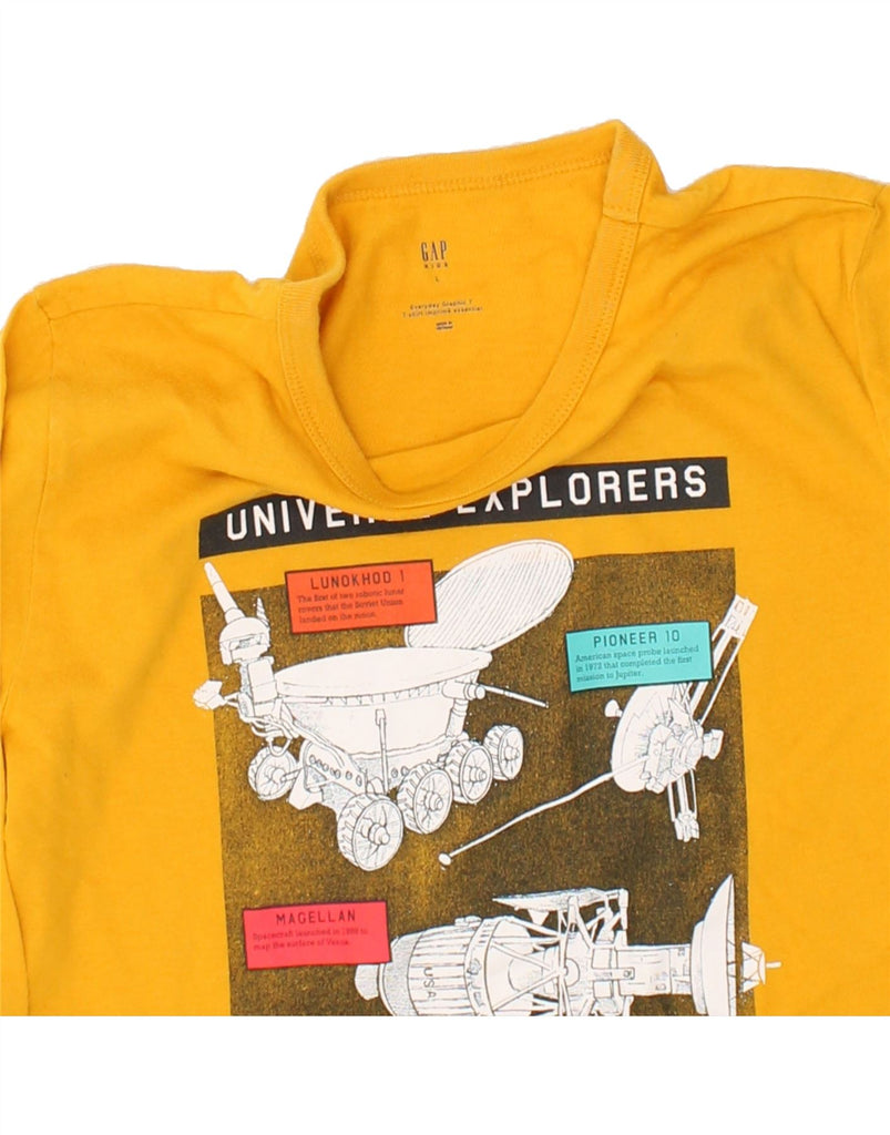 GAP Boys Graphic Top Long Sleeve 10-11 Years Large Yellow Cotton | Vintage Gap | Thrift | Second-Hand Gap | Used Clothing | Messina Hembry 