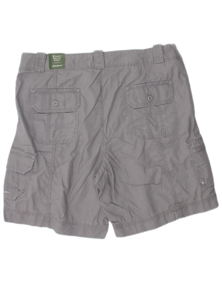 Eddie Bauer Womens Cargo Shorts US 12 Large W34 Grey Cotton