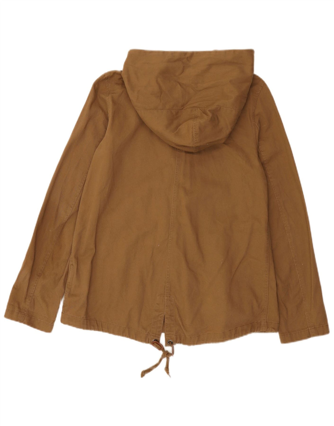 Roxy Womens Hooded Oversized Bomber Jacket UK 6 XS Brown Cotton