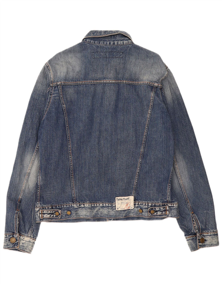TAKE TWO Mens Denim Jacket UK 44 2XL Blue Cotton