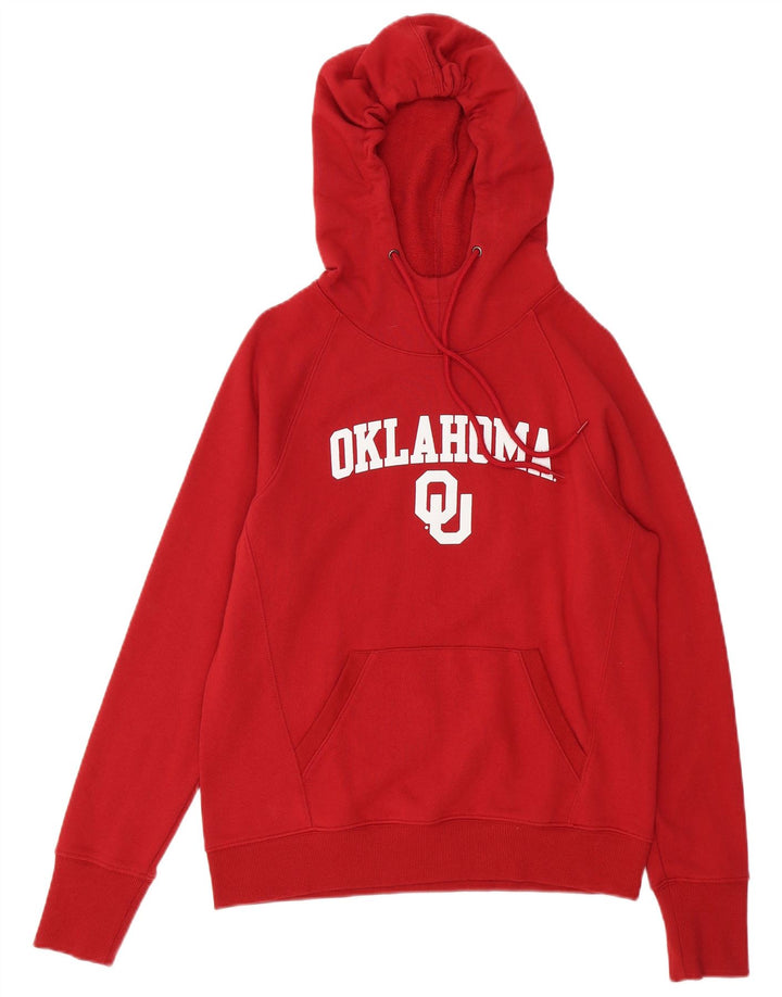 CHAMPION Womens Oklahoma Graphic Hoodie Jumper UK 14 Medium Red