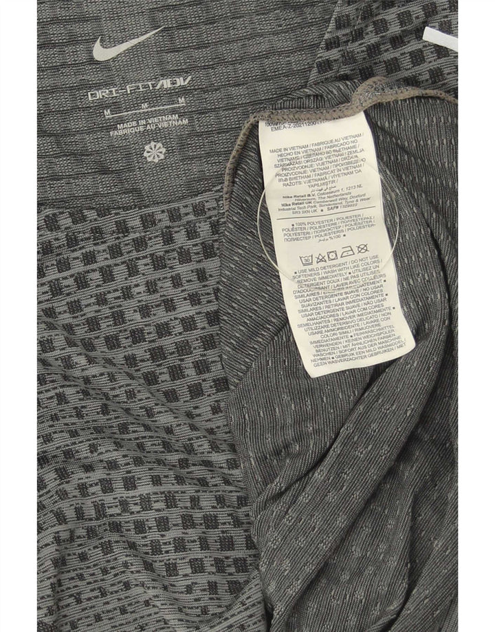Nike Mens Dri Fit T-Shirt Top Medium Grey Geometric Polyester