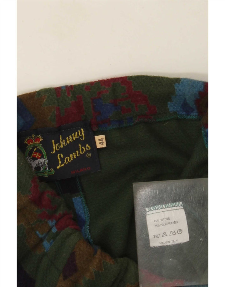 Johnny Lambs Womens Mini Skirt IT 44 Medium W30 Green Geometric Aztec