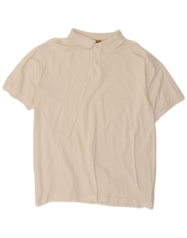 Conte of Florence Mens Polo Shirt Large White Cotton