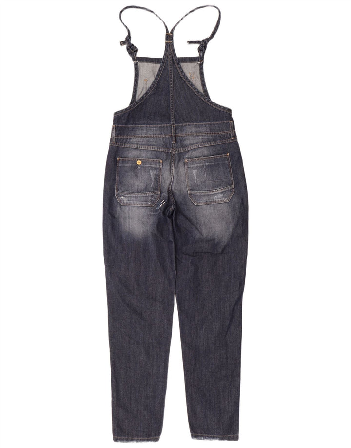 Zara Womens Distressed Dungarees Tapered Jeans Medium W28 L31 Navy Blue