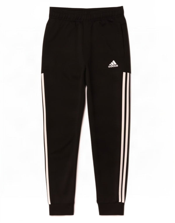 Adidas Boys Tracksuit Trousers Joggers 11-12 Years Black Polyester