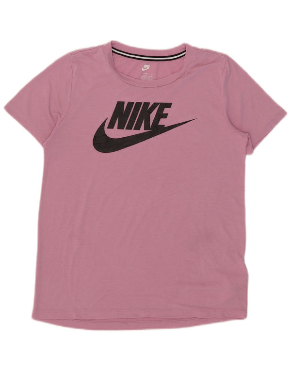 Nike Girls Graphic T-Shirt Top 13-14 Years XL Pink Polyester
