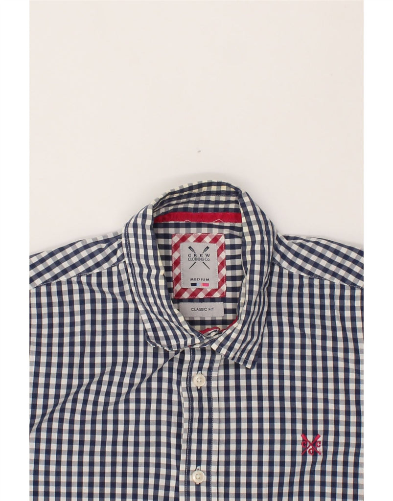 CREW CLOTHING Mens Classic Fit Shirt Medium Navy Blue Gingham Cotton Vintage Crew Clothing and Second-Hand Crew Clothing from Messina Hembry 