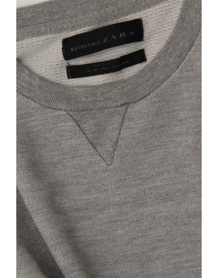 Zara Mens Sweatshirt Jumper Large Grey