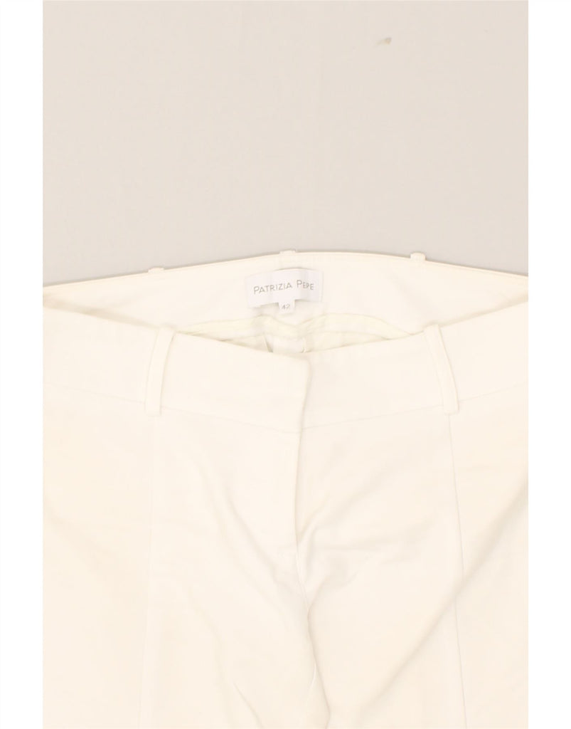 PATRIZIA PEPE Womens Slim Casual Trousers IT 42 Medium W29 L26 White | Vintage Patrizia Pepe | Thrift | Second-Hand Patrizia Pepe | Used Clothing | Messina Hembry 