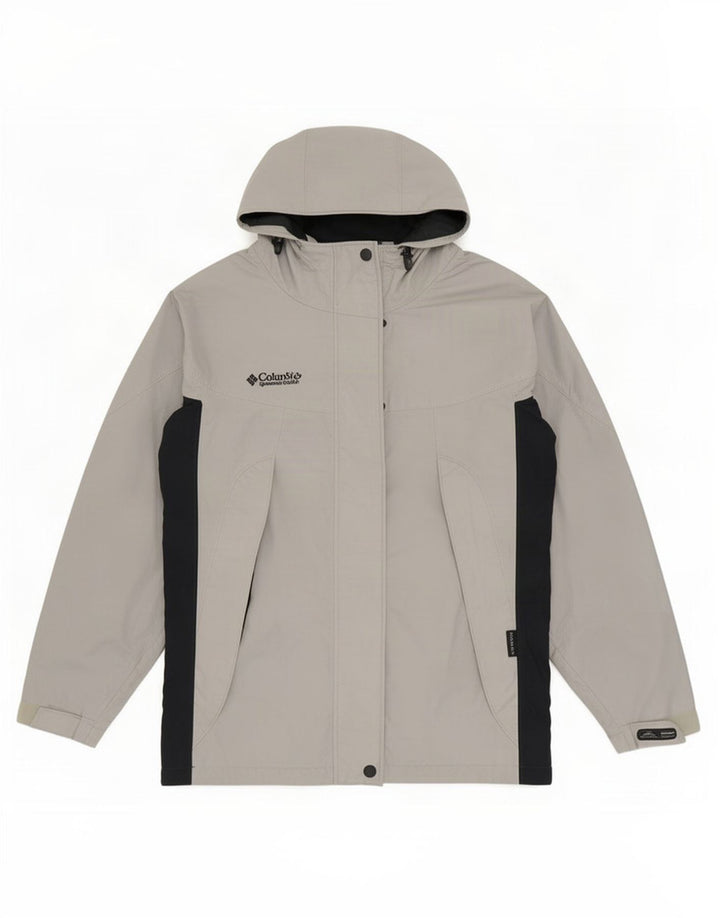 Columbia Womens Interchange Hooded Rain Jacket UK 10 Small Grey Colourblock