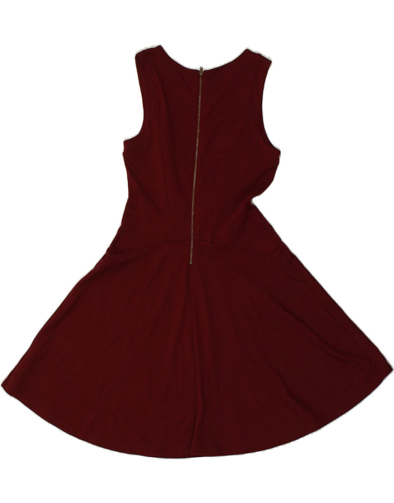 MOSSIMO Womens Sleeveless Swing Dress UK 10 Small Maroon Polyester | Vintage Mossimo | Thrift | Second-Hand Mossimo | Used Clothing | Messina Hembry 