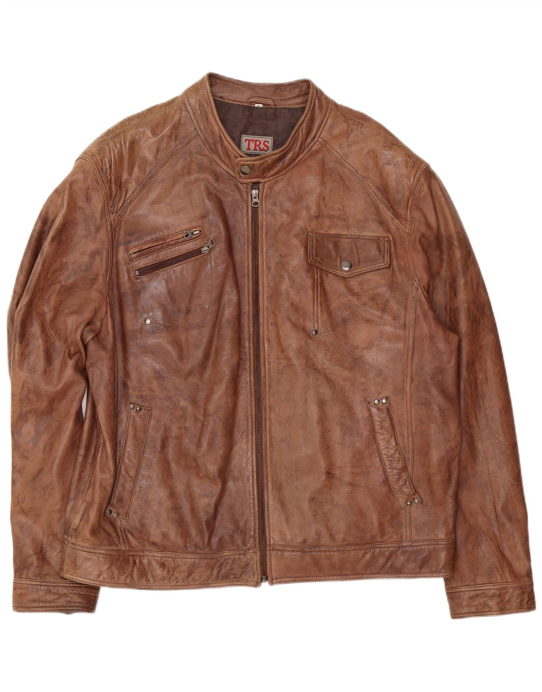 Vintage Mens Leather Jacket IT 60 4XL Brown