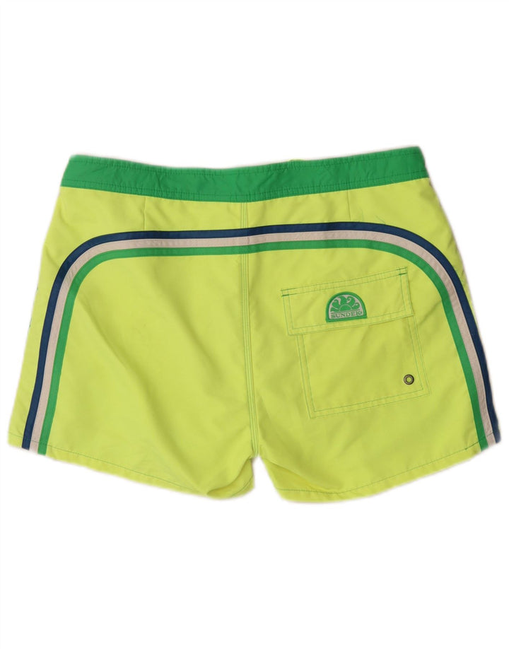 Sundek Mens Swimming Shorts Medium  Green Colourblock Nylon