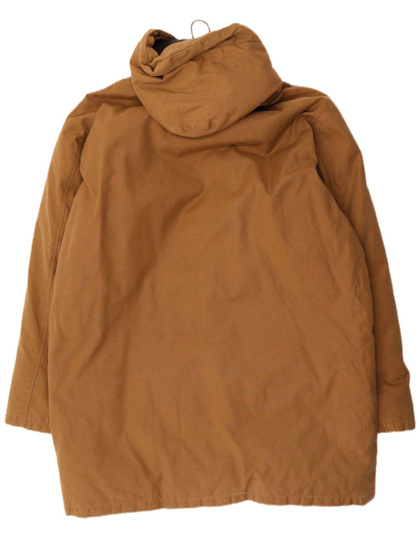 Kappa Mens Hooded Padded Coat UK 42 XL Brown Cotton