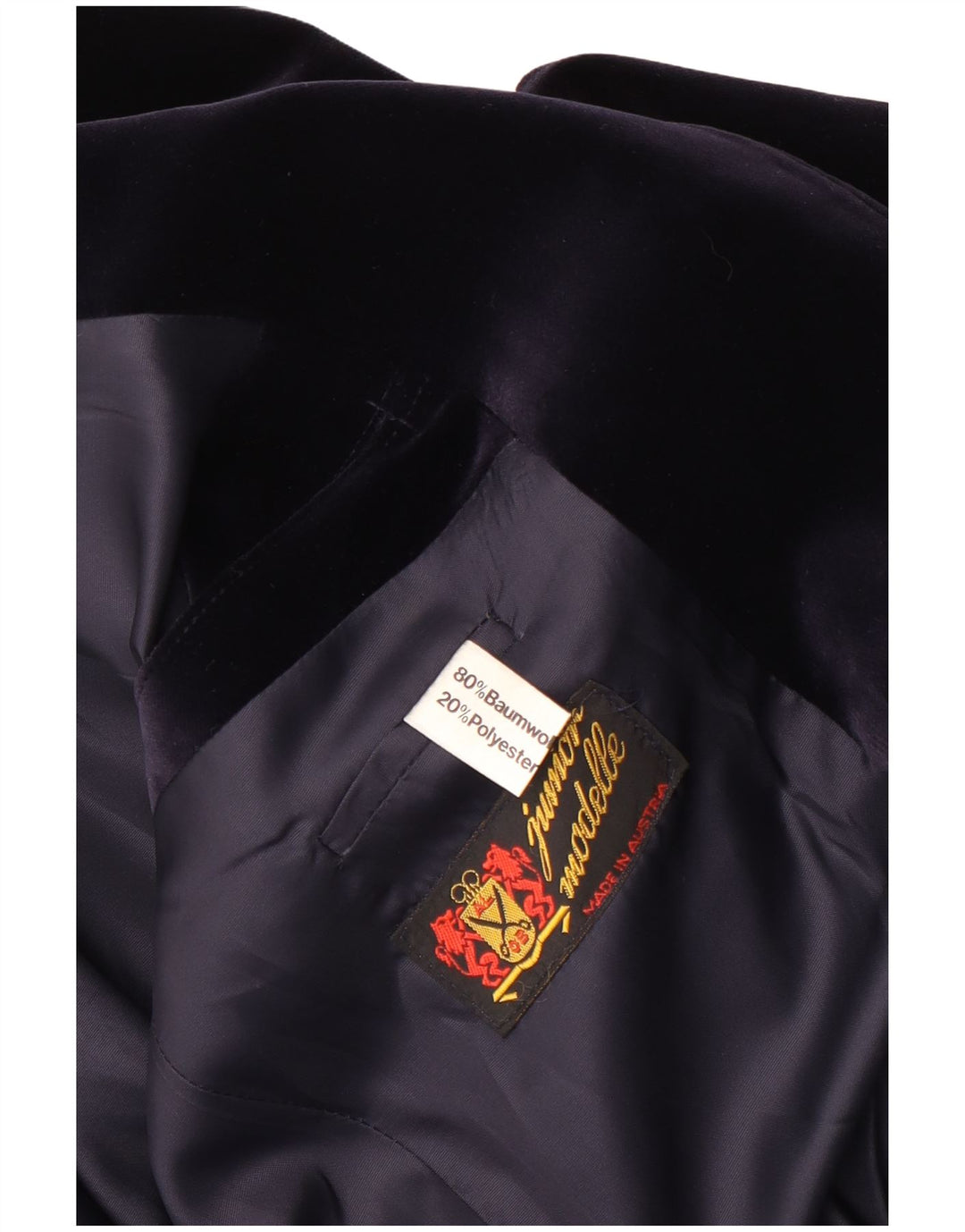 Vintage Mens 2 Button Velvet Blazer Jacket UK 38 Medium Navy Blue Cotton