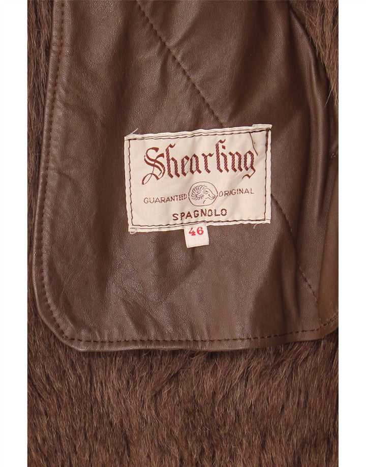 Vintage Womens Shearling Coat EU 42 XL Brown