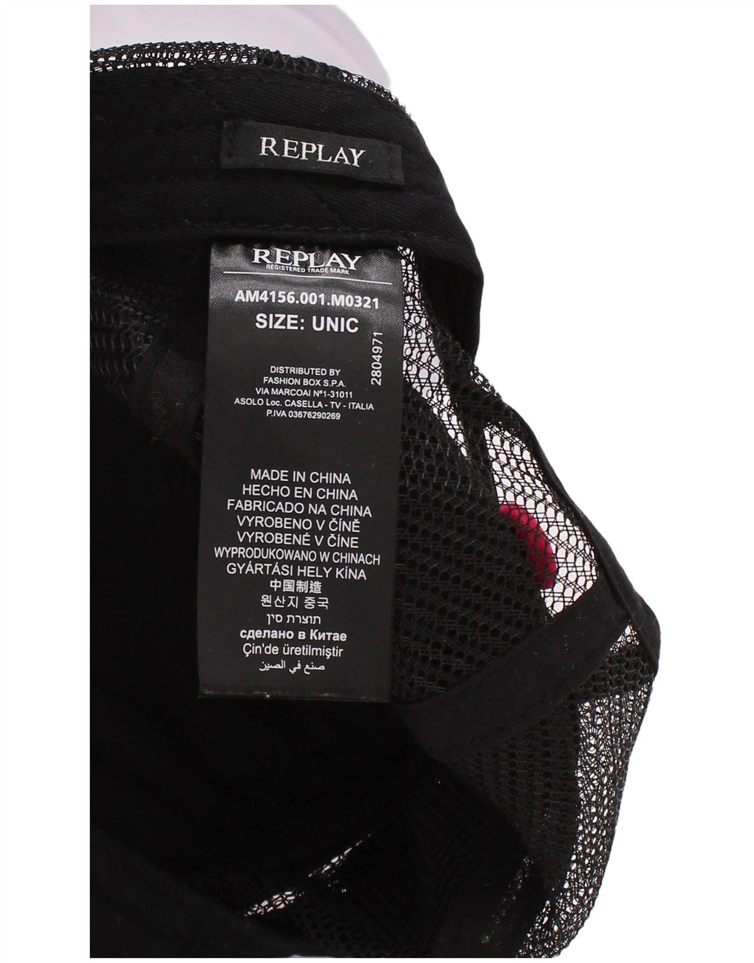Replay Womens Graphic Trucker Cap One Size Pink Colourblock Polyester