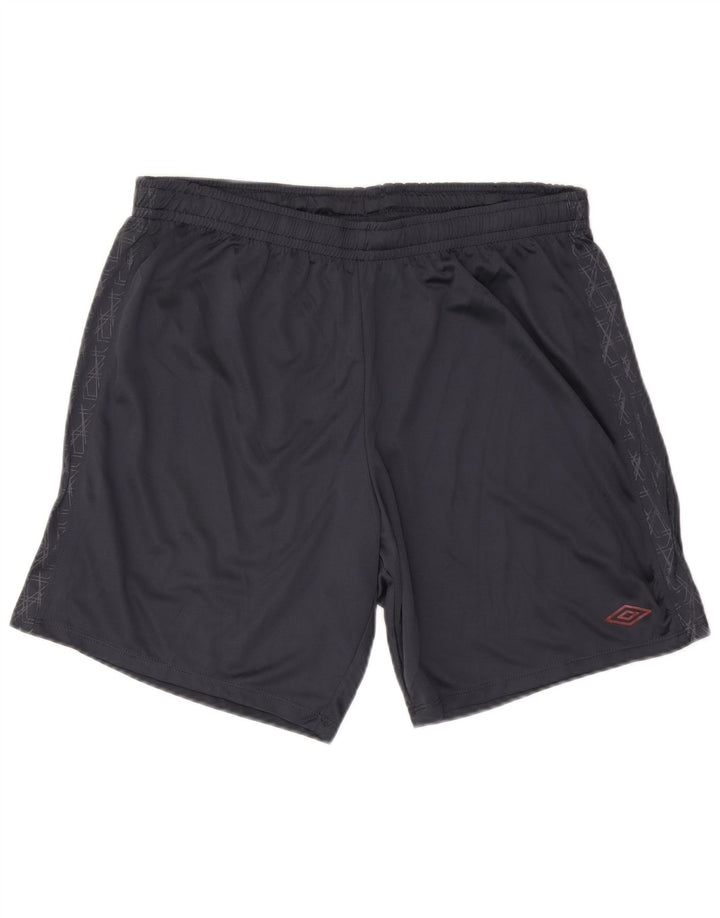 UMBRO Mens Sport Shorts 2XL Navy Blue Geometric Polyester