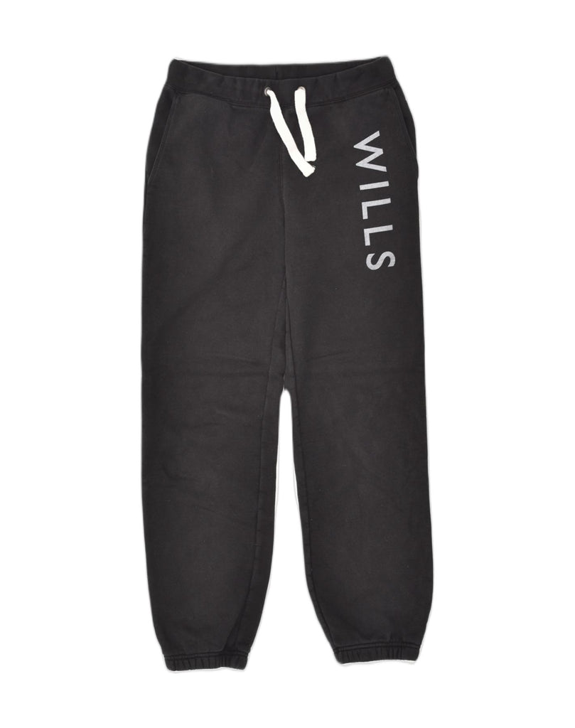 JACK WILLS Mens Graphic Tracksuit Trousers Joggers XS Black Cotton | Vintage Jack Wills | Thrift | Second-Hand Jack Wills | Used Clothing | Messina Hembry 