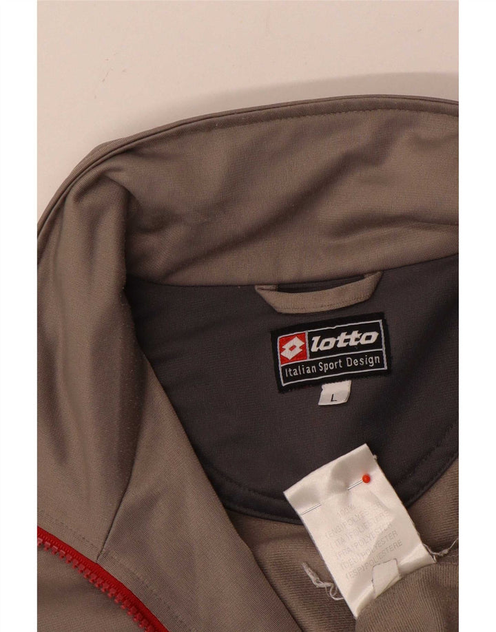 Lotto Mens Tracksuit Top Jacket Large Grey Polyester