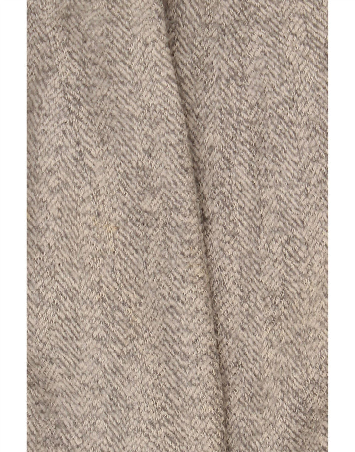 Zara Womens Overcoat UK 12 Medium Beige Herringbone Polyester
