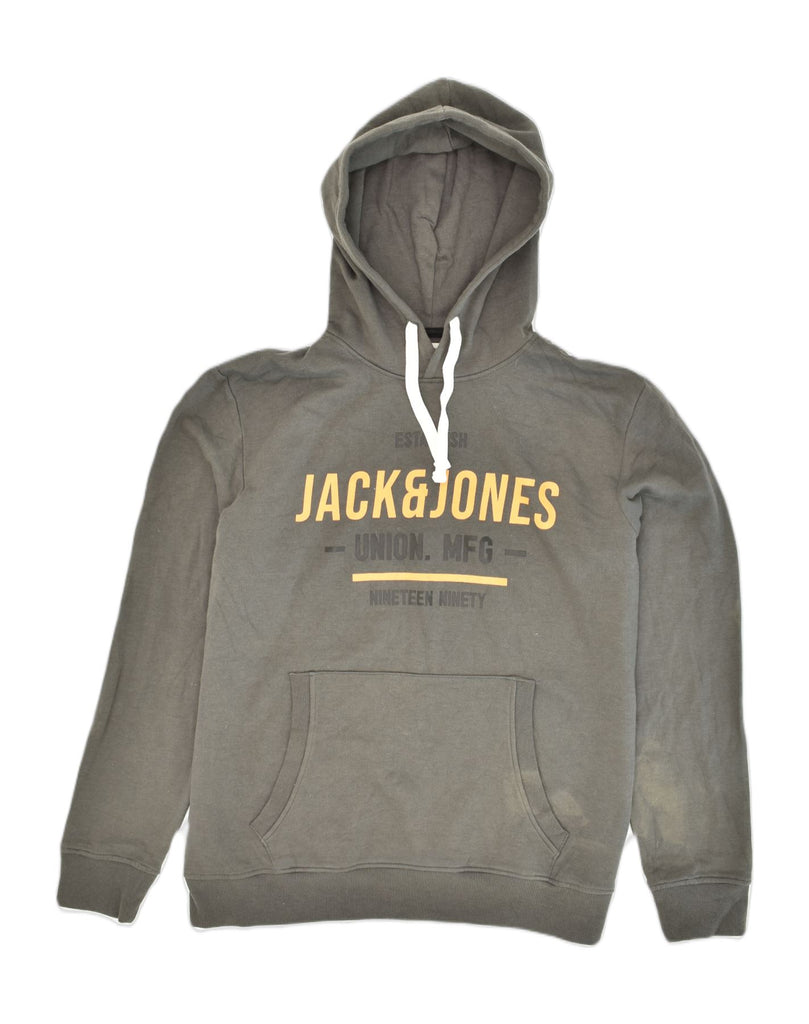 JACK & JONES Mens Graphic Hoodie Jumper 2XL Grey Cotton | Vintage Jack & Jones | Thrift | Second-Hand Jack & Jones | Used Clothing | Messina Hembry 