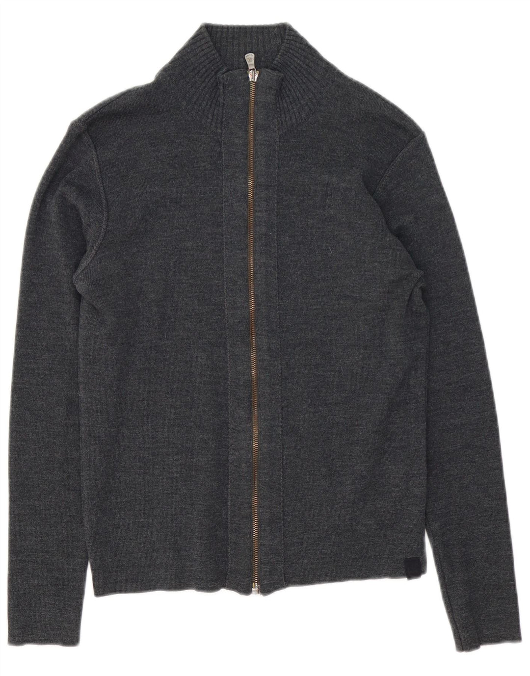 Calvin Klein Jeans Womens Cardigan Sweater UK 12 Medium Grey Wool
