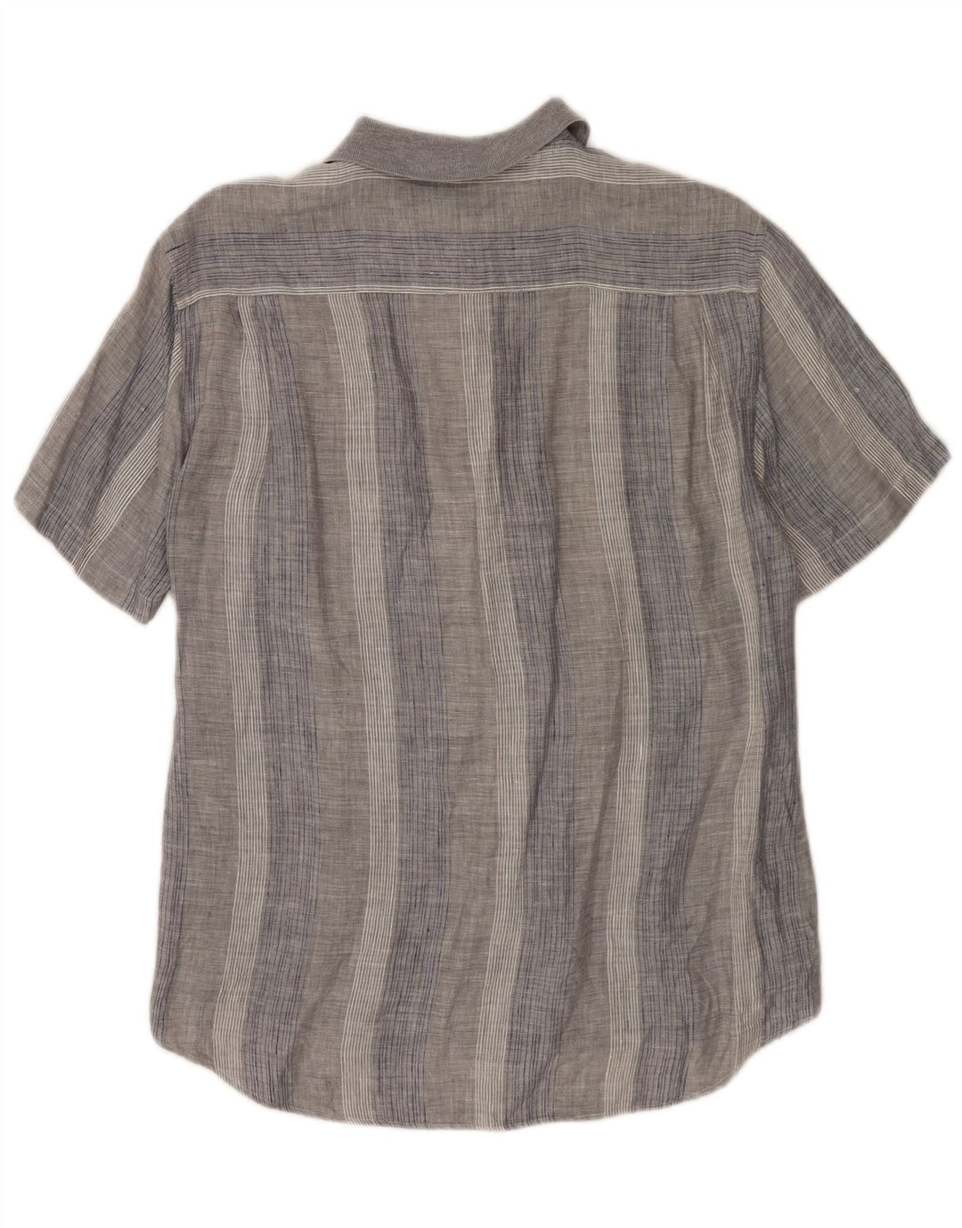 CLUB Mens Short Sleeve Shirt Medium Grey Striped