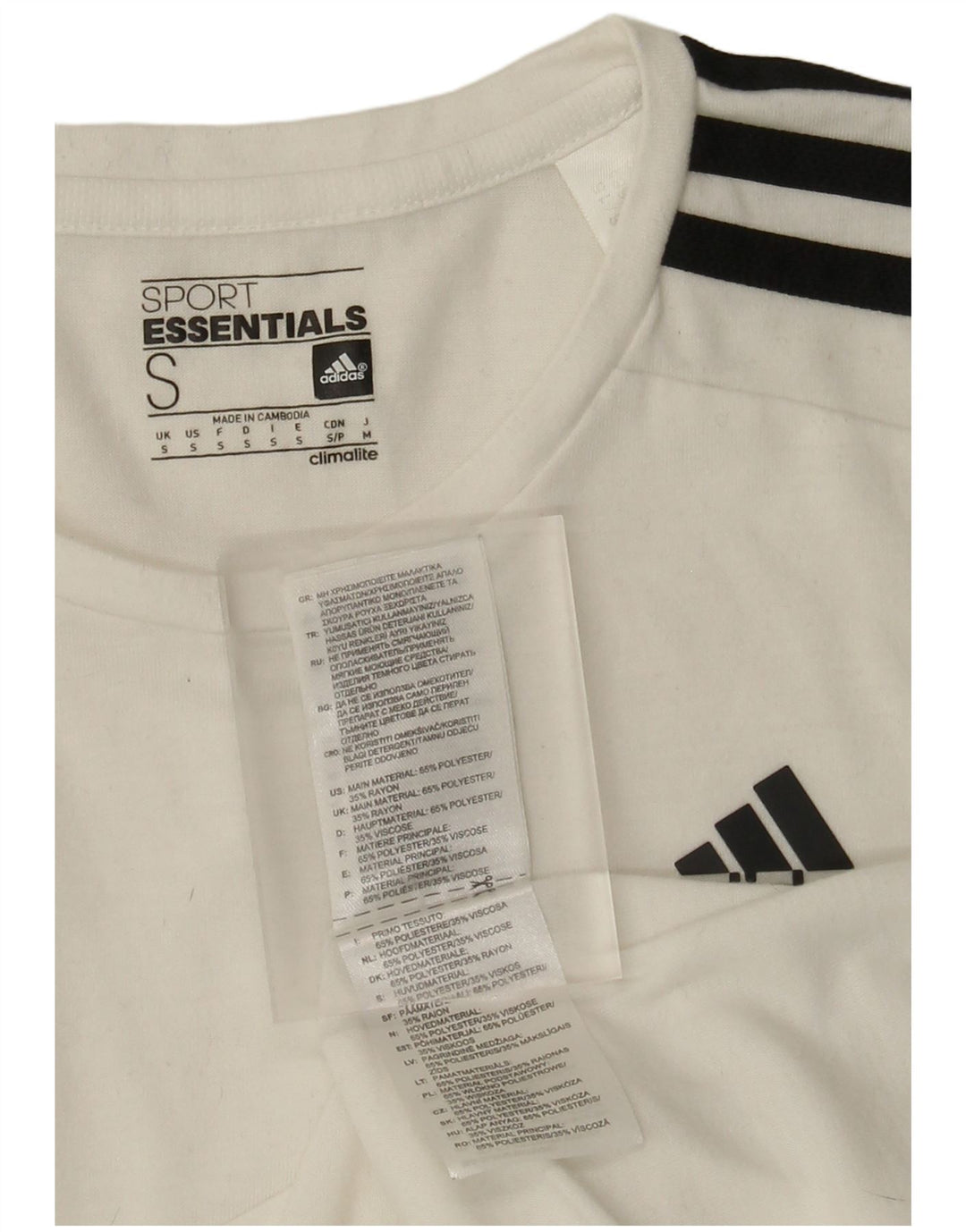 Adidas Womens Climalite T-Shirt Top UK 10 Small White Polyester