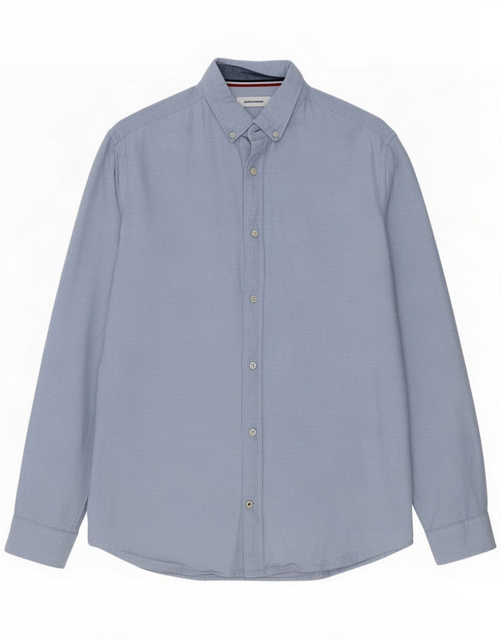 Jack & Jones Mens Shirt Medium Blue Flecked Cotton