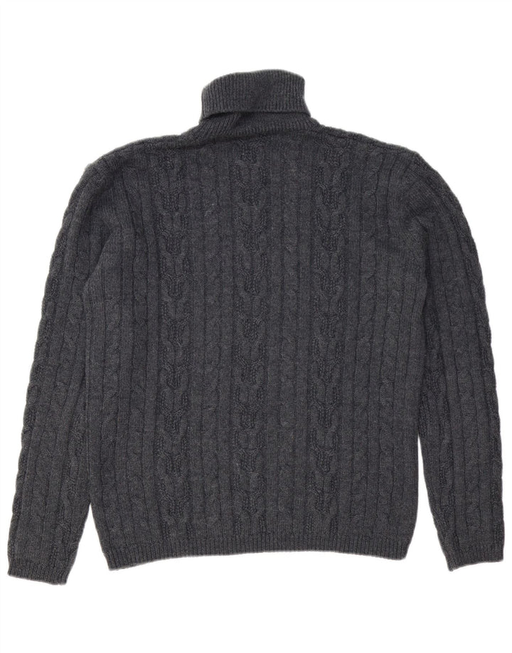 CALVIN KLEIN JEANS Womens Oversized Roll Neck Jumper Sweater UK 18 XL Grey