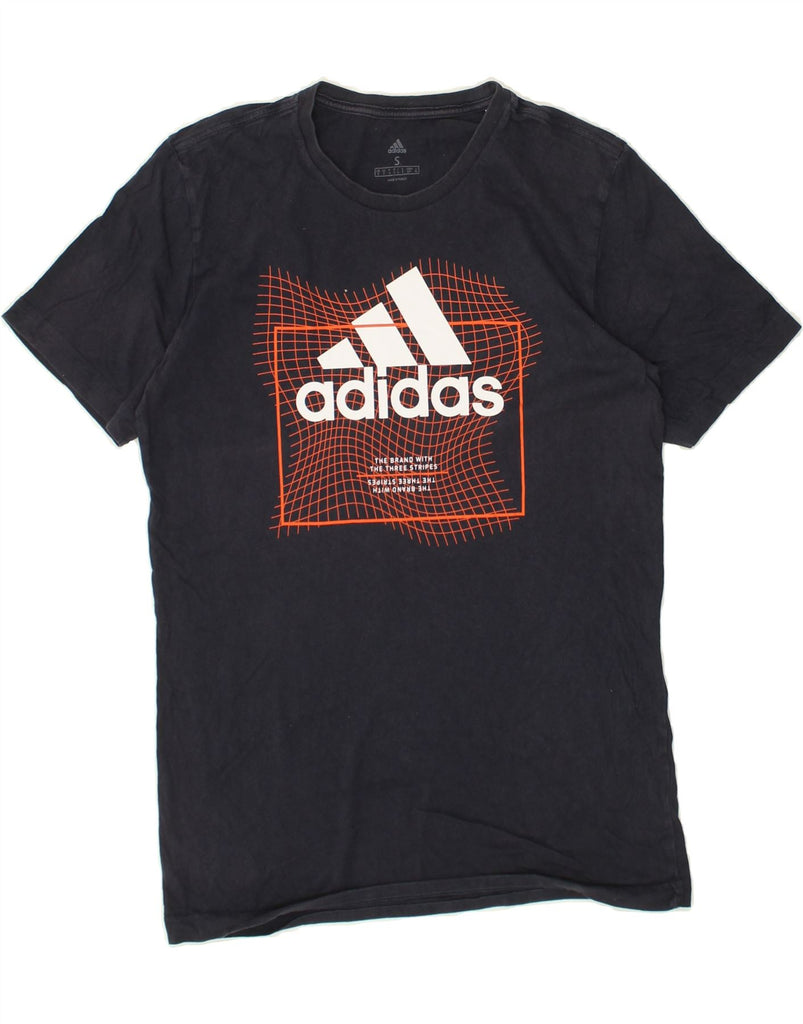 ADIDAS Mens Graphic T-Shirt Top Small Navy Blue Cotton | Vintage Adidas | Thrift | Second-Hand Adidas | Used Clothing | Messina Hembry 