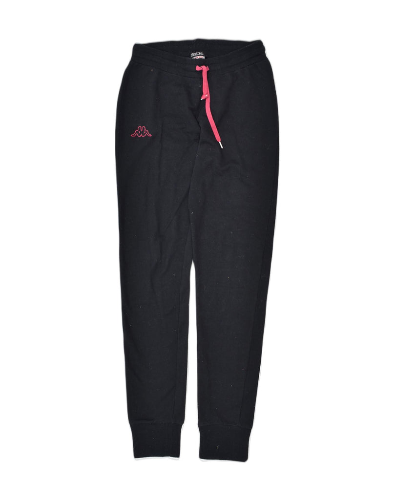 KAPPA Womens Tracksuit Trousers Joggers UK 14 Large Black Polyester | Vintage | Thrift | Second-Hand | Used Clothing | Messina Hembry 