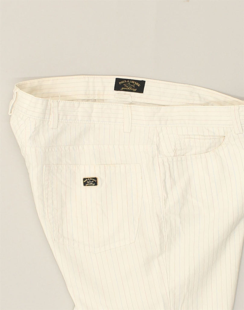 PAUL & SHARK Womens Straight Casual Trousers W28 L30  White Pinstripe | Vintage Paul & Shark | Thrift | Second-Hand Paul & Shark | Used Clothing | Messina Hembry 