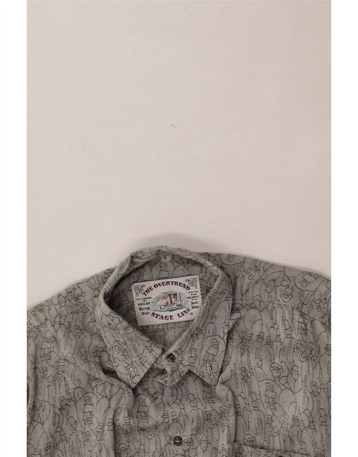 VINTAGE Mens Graphic Shirt Small Grey Cotton Vintage Vintage and Second-Hand Vintage from Messina Hembry 