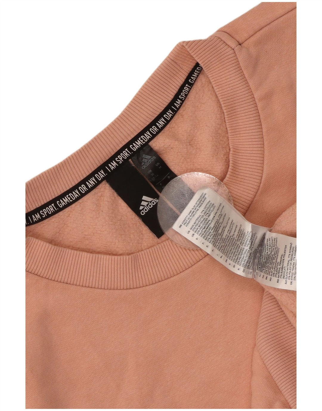 ADIDAS Womens Graphic Sweatshirt Jumper UK 12/14 Medium Pink Cotton