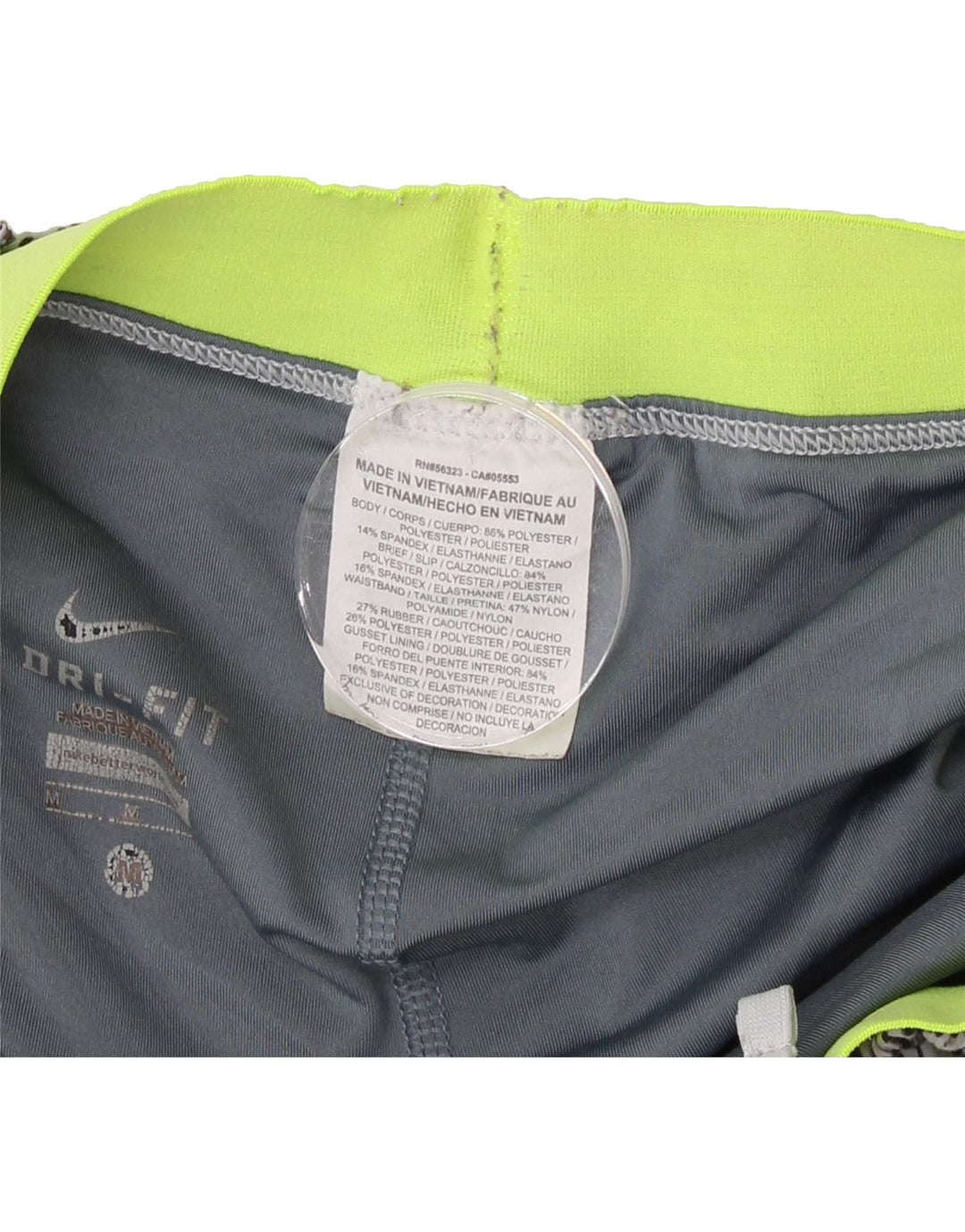 NIKE Womens Dri Fit Sport Shorts UK 14 Medium  Grey Spotted Spandex Vintage Nike and Second-Hand Nike from Messina Hembry 
