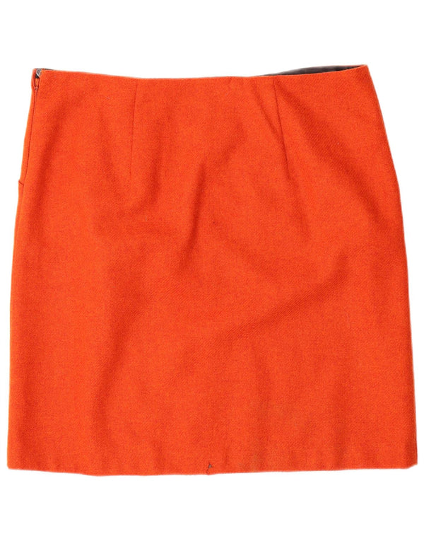 Laura Ashley Womens Straight Skirt UK 18 XL W38 Orange Wool