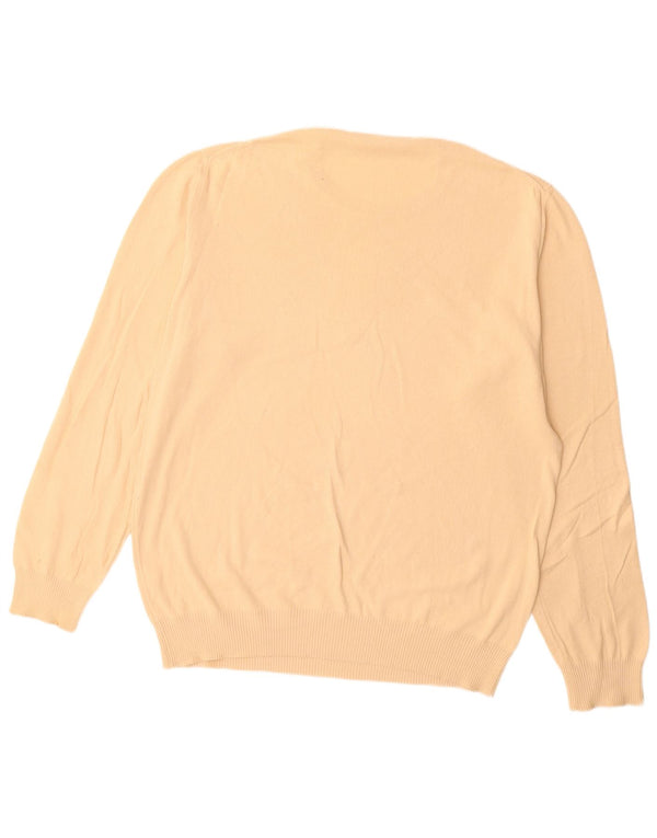 Conte of Florence Mens Crew Neck Jumper Sweater 2XL Beige Argyle/Diamond