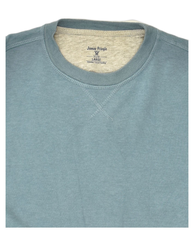 JAMES PRINGLE Mens Sweatshirt Jumper Large Blue Cotton | Vintage James Pringle | Thrift | Second-Hand James Pringle | Used Clothing | Messina Hembry 