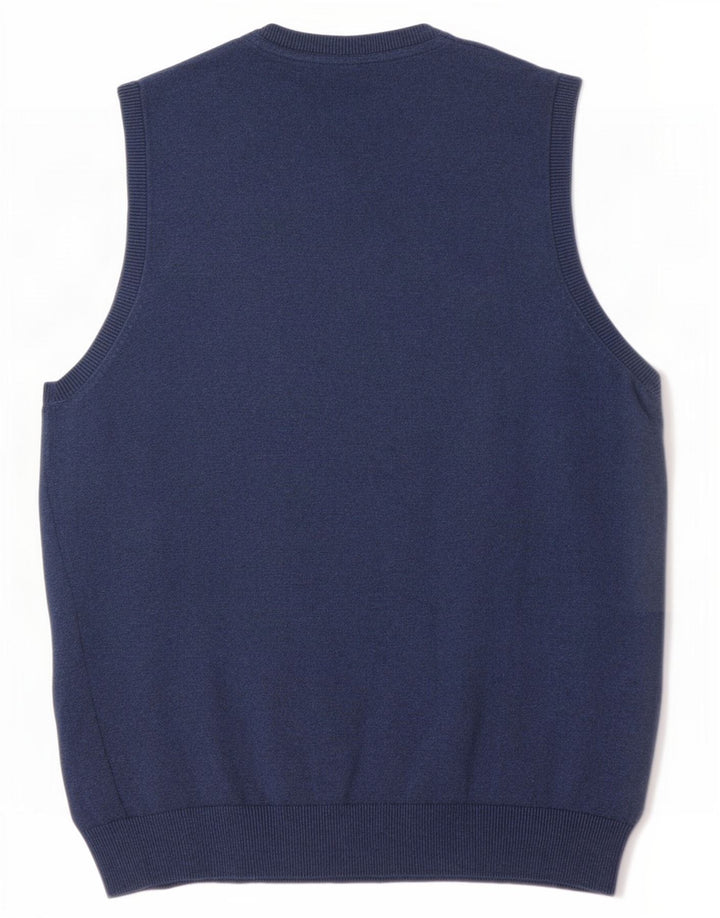 Marks & Spencer Mens Vest Tank Top Medium Blue Cotton