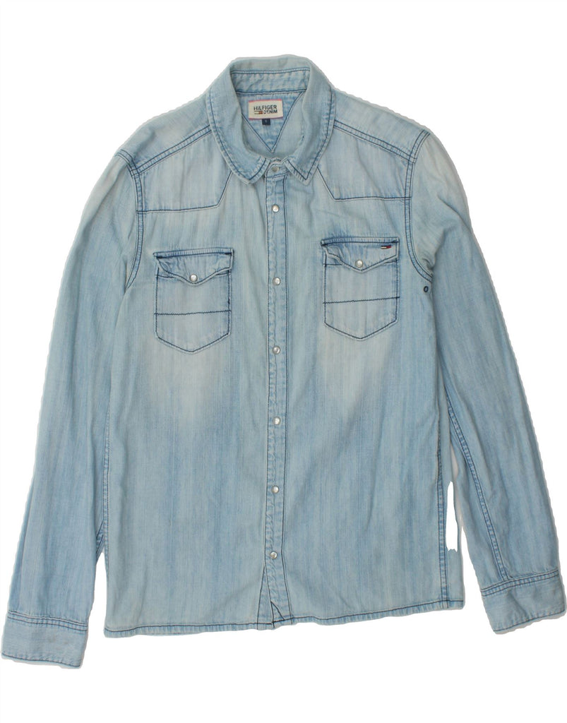 TOMMY HILFIGER Mens Denim Shirt Small Blue Cotton Vintage Tommy Hilfiger and Second-Hand Tommy Hilfiger from Messina Hembry 