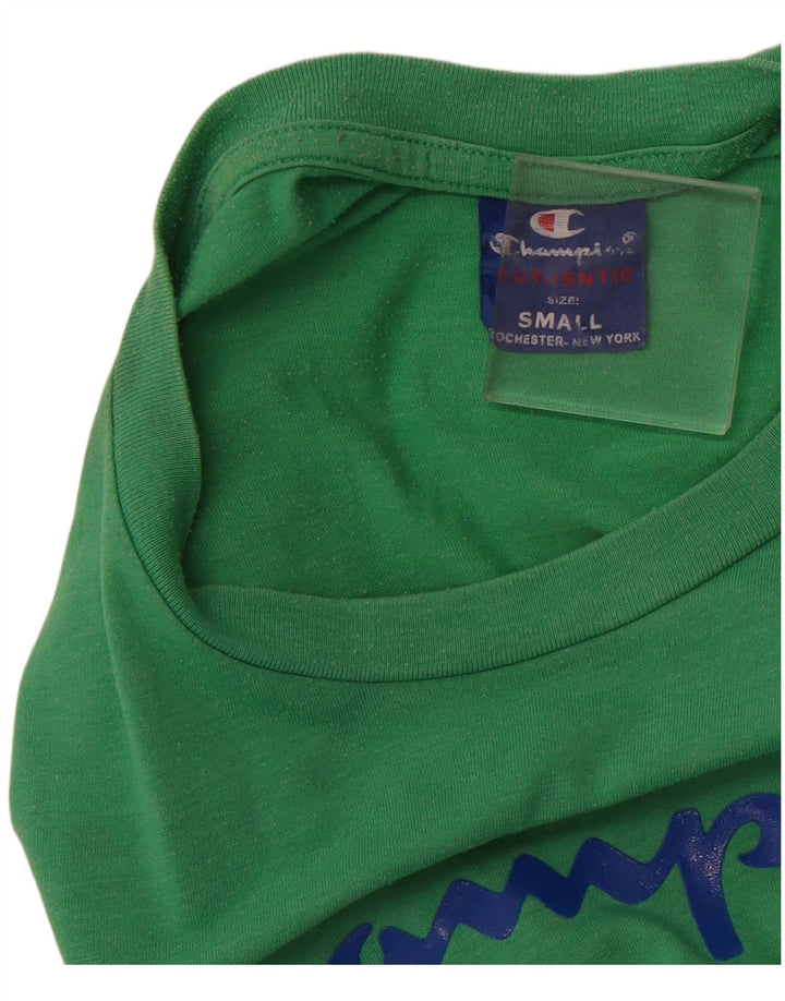 CHAMPION Mens Graphic T-Shirt Top Small Green