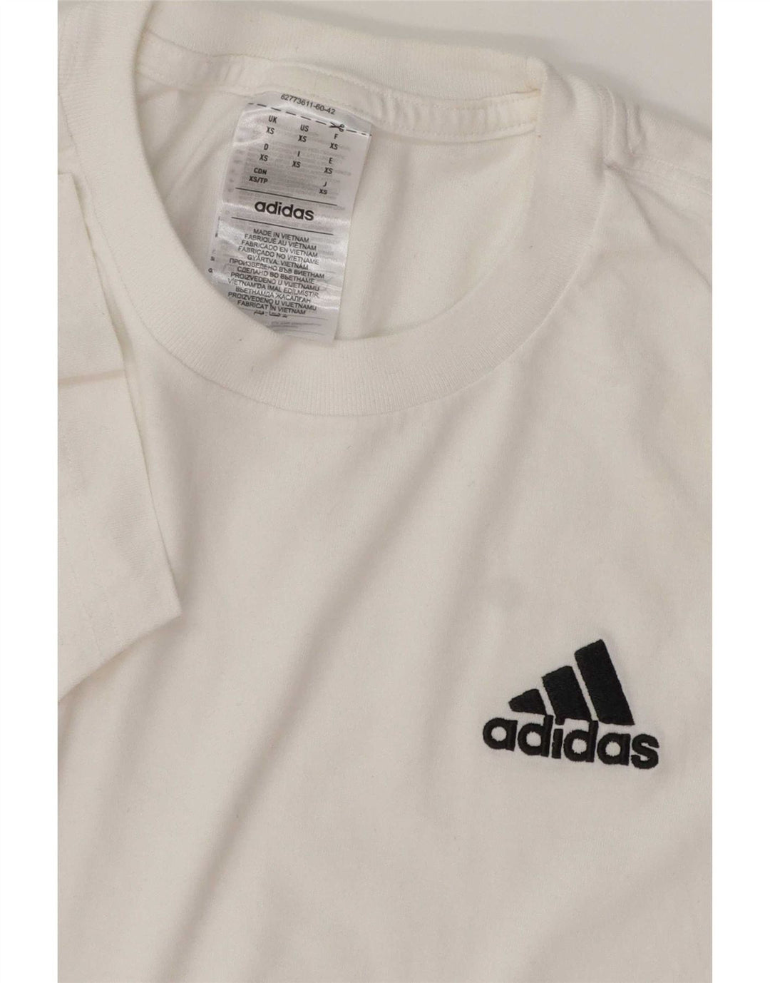 Adidas Mens T-Shirt Top XS White Cotton