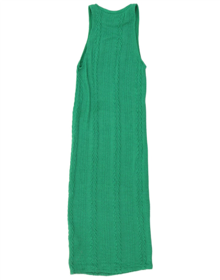 Zara Womens Maxi Sleeveless Bodycon Dress UK 12 Medium Green Polyester