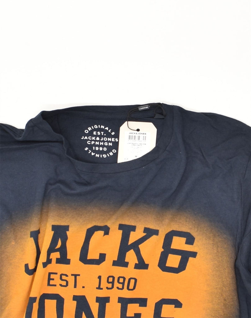 JACK & JONES Mens Originals Graphic T-Shirt Top Medium Navy Blue Cotton | Vintage Jack & Jones | Thrift | Second-Hand Jack & Jones | Used Clothing | Messina Hembry 